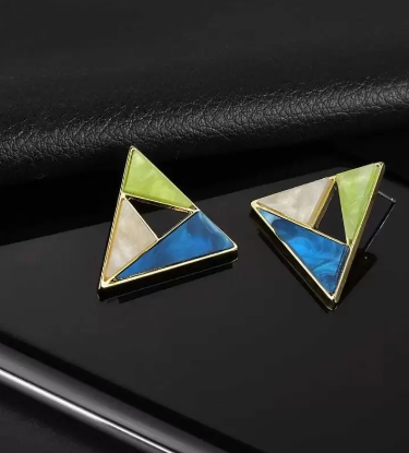Acrylic Geometric Triangular Stud Earring SJP