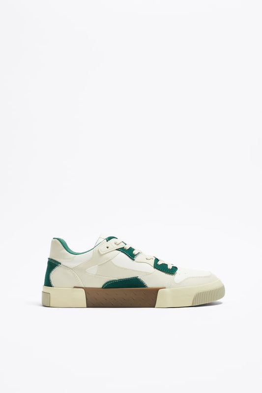 ZARA MULTI-PIECE SNEAKERS: GREEN