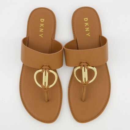 DKNY  Cognac Flat Sandals