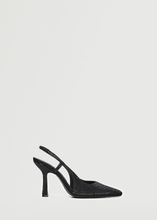 MANGO ROSE Glitter high-heeled shoes - BLACK