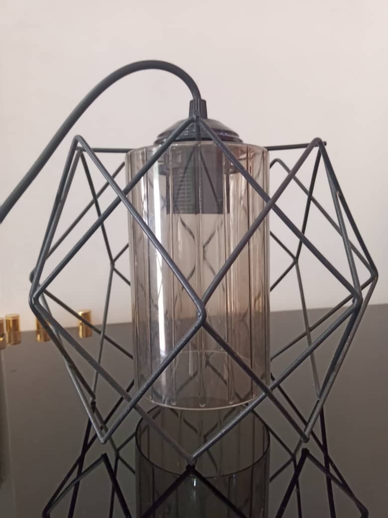 Pendant Light Black Iron Hanging Cage Lamp