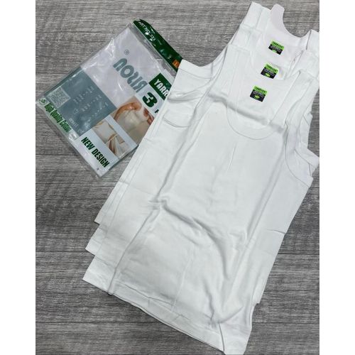 De Lynn 3pcs Yarrison high quality cotton men vest - White