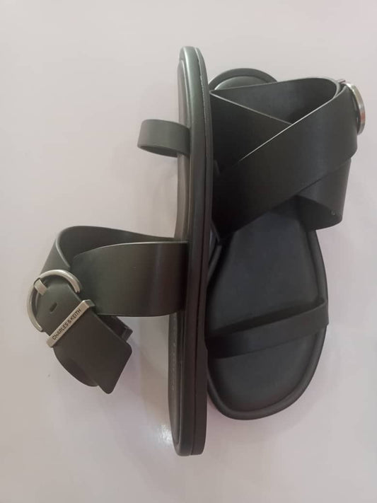 Charles & Keith Ankle Sandals: Black