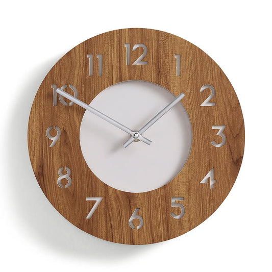 Dunelm Dark Oak Effect Clock 26cm Sandstone  Sandstone