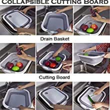 1pc Multifunctional Cutting Board Folding Sink Veg