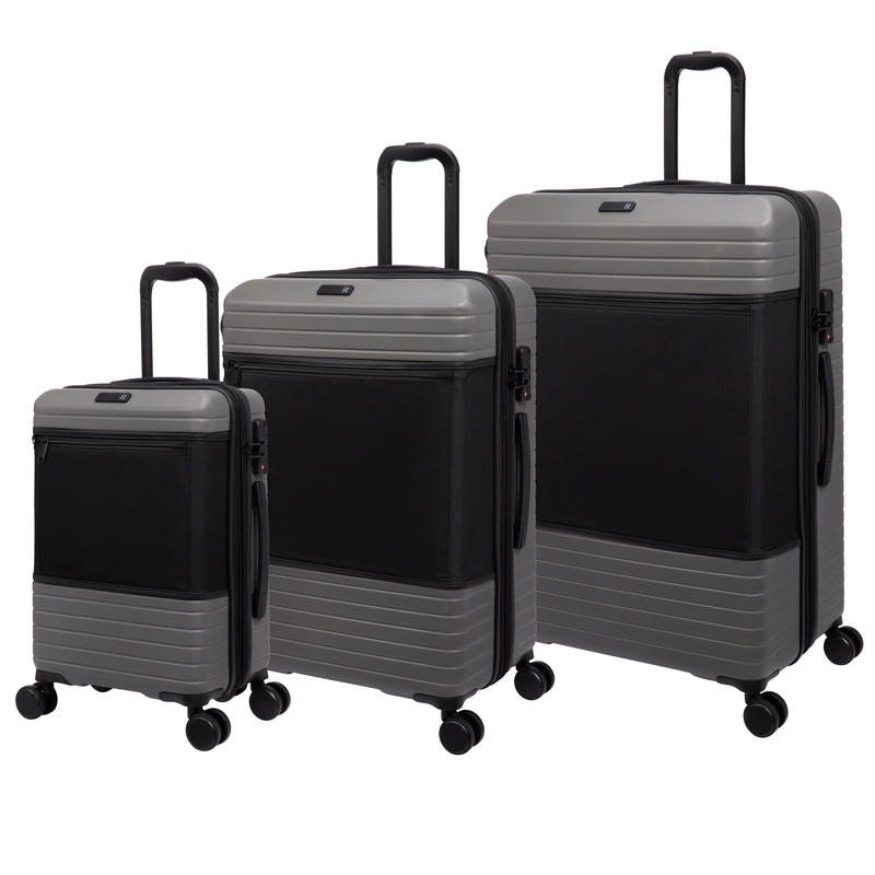 IT Luggage Hi Impakt  Expandable Attuned - 3pc Set (Charcoal)