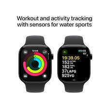 Apple Watch Series 10 (GPS) 46mm Aluminum Case With Black Sport Band - M/L - Jet Black