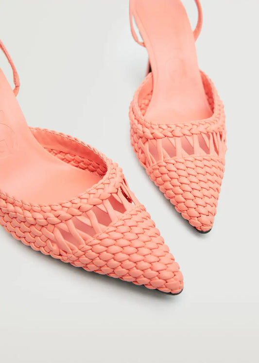 Mango Braided heel shoes - Salmon