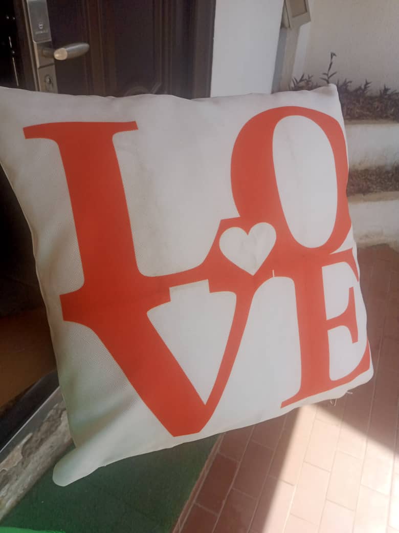 Love white and Orange themed throw pillow cover
