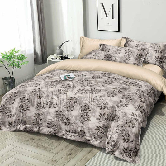 Ramsziza Double Summer Bedding Set- 8-Pieces-Holland-Beige-Brown-Flowery