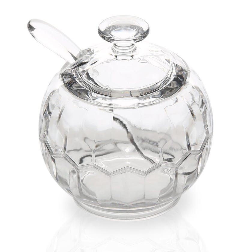 homes r us Resin Sugar Pot Clear 9.3 x 9.3 x 10.8cm