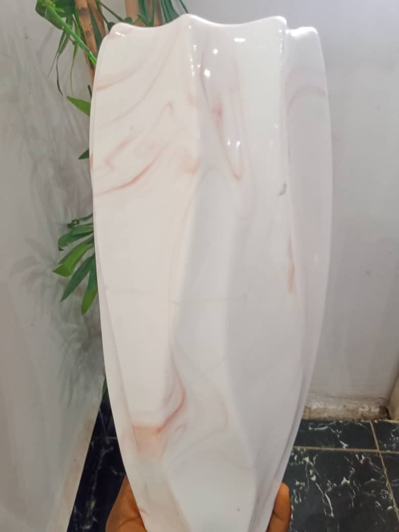 Liana Marble Finish Vase White,Red
