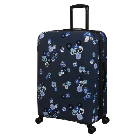 It Luggage METALIK Sheen - 2pc Set (Pansies Floral Blue Depths)