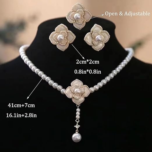 Generic rose design pearl jewelry set SJP