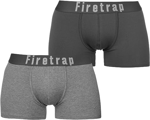 Firetrap 2 Pack Boxers: Grey/Grey Marl