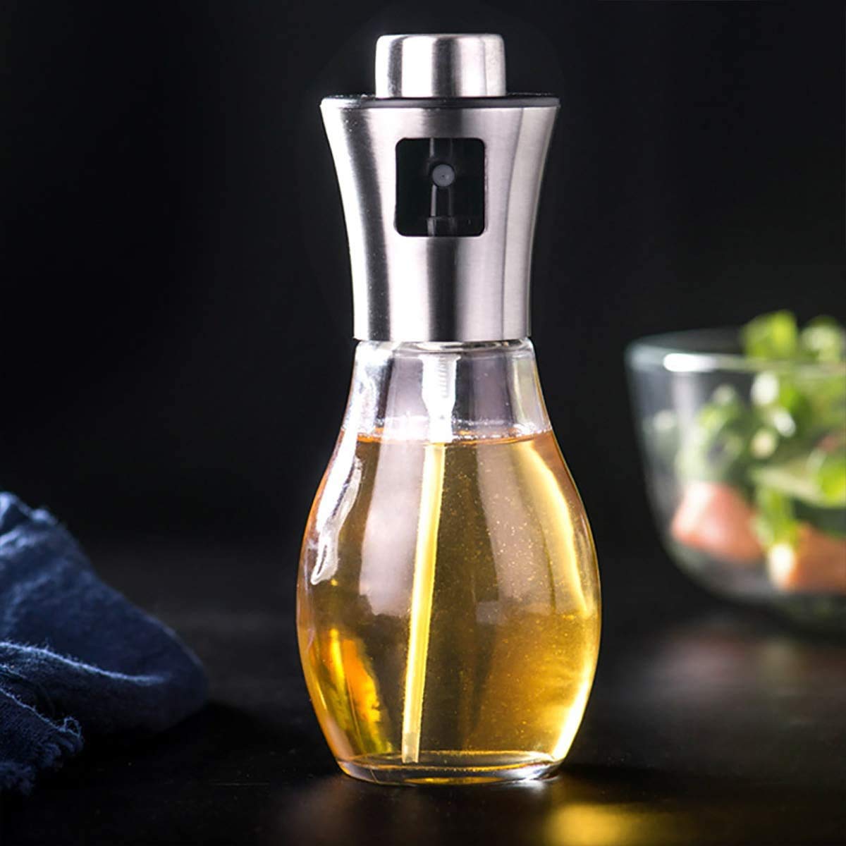 SHOWAY 200ml Glass Spray Bottle Olive Oil Sprayer Oil Dispenser