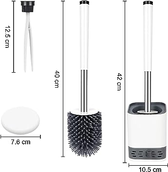 NKX Plastic Toilet Brush And Holder Set