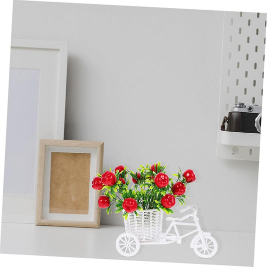 1pc Bicycle design artificial flower plant (float apple )