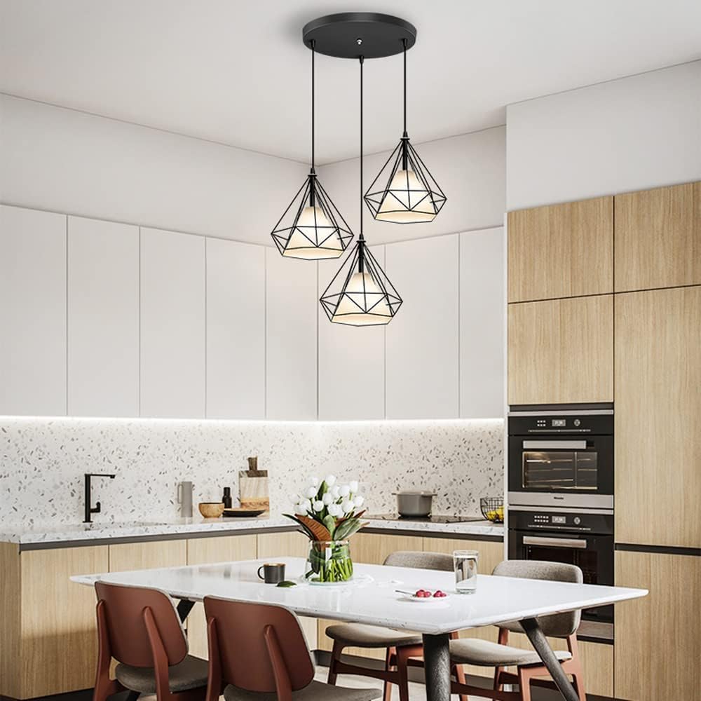 Vmax Pendant Light Black Iron Hanging Cage Vintage Led Lamp E27 Industrial Loft Retro Dining Room Restaurant Bar Counter