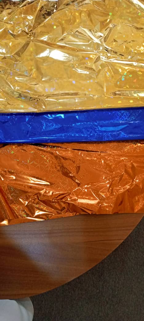 Wrapping Sheet: orange, blue & gold