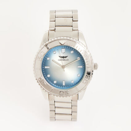 Gianello Silver Tone Link Watch