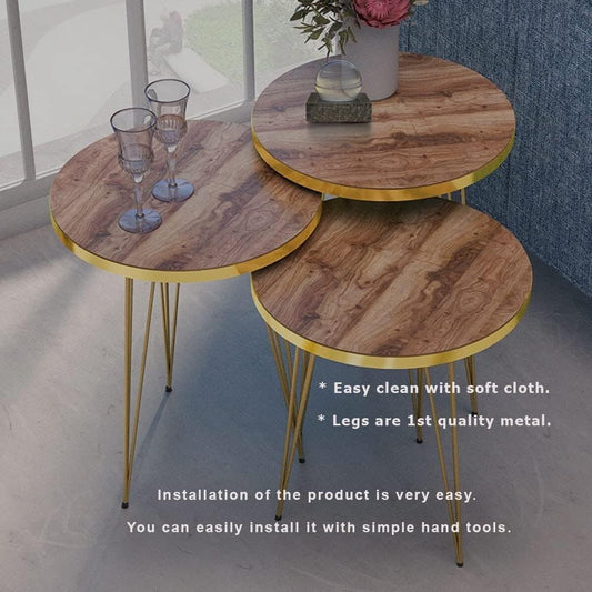 GOLDFALEZ Nesting Table Gold Walnut Wire Size: walnut