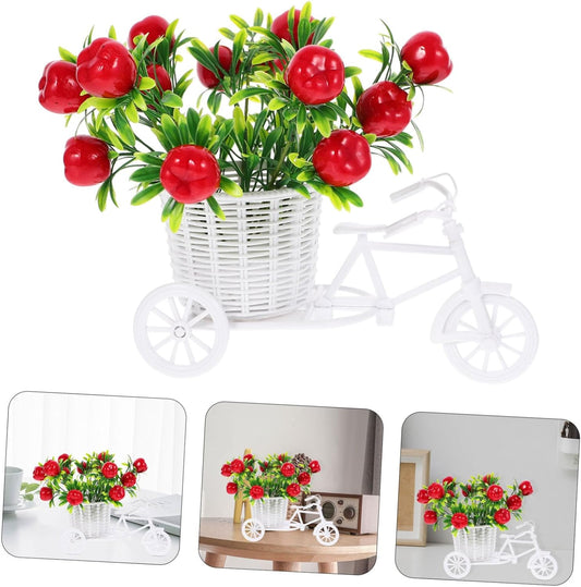 1pc Bicycle design artificial flower plant (float apple )