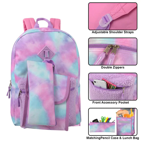 Three Piece Purple Backpack Set