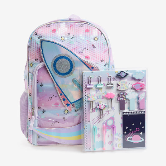 Lilac Backpack & Stationery Set