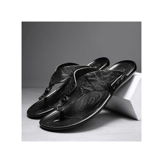 Men Casual All-Match Breathable Wear-Resistant Non-Slip Sandals Beach Shoes - BLACK