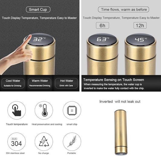 Ceedex Temperature Display Water Smart Cup  - Gold