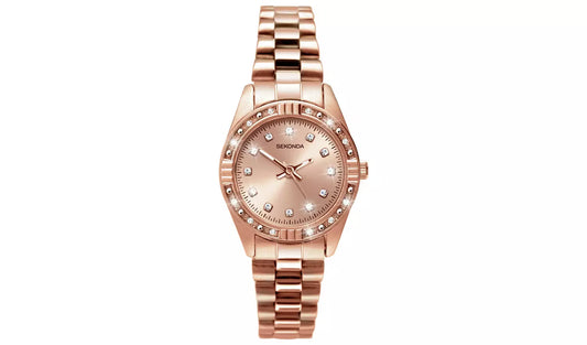 Sekonda Ladies Stone Set Rose Gold Plated Bracelet Watch