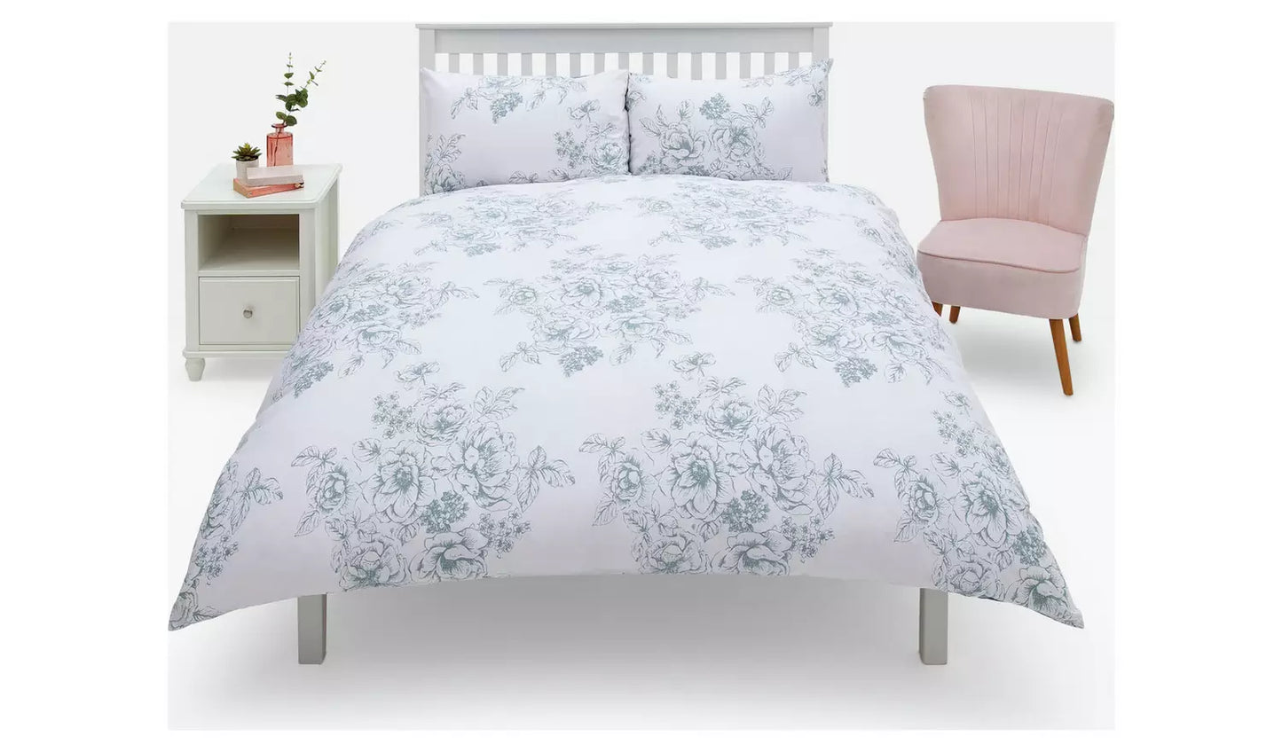 Argos Home Classic Floral Blue & White Bedding Set -Kingsize