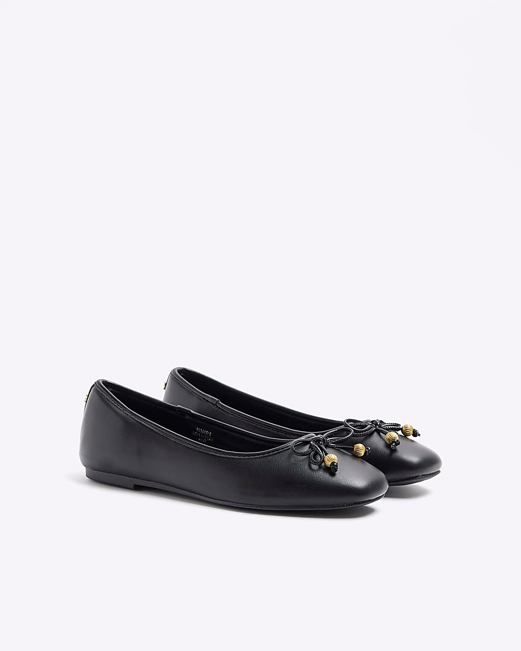 RIVER ISLAND BLACK BOW BALLET PUMPS