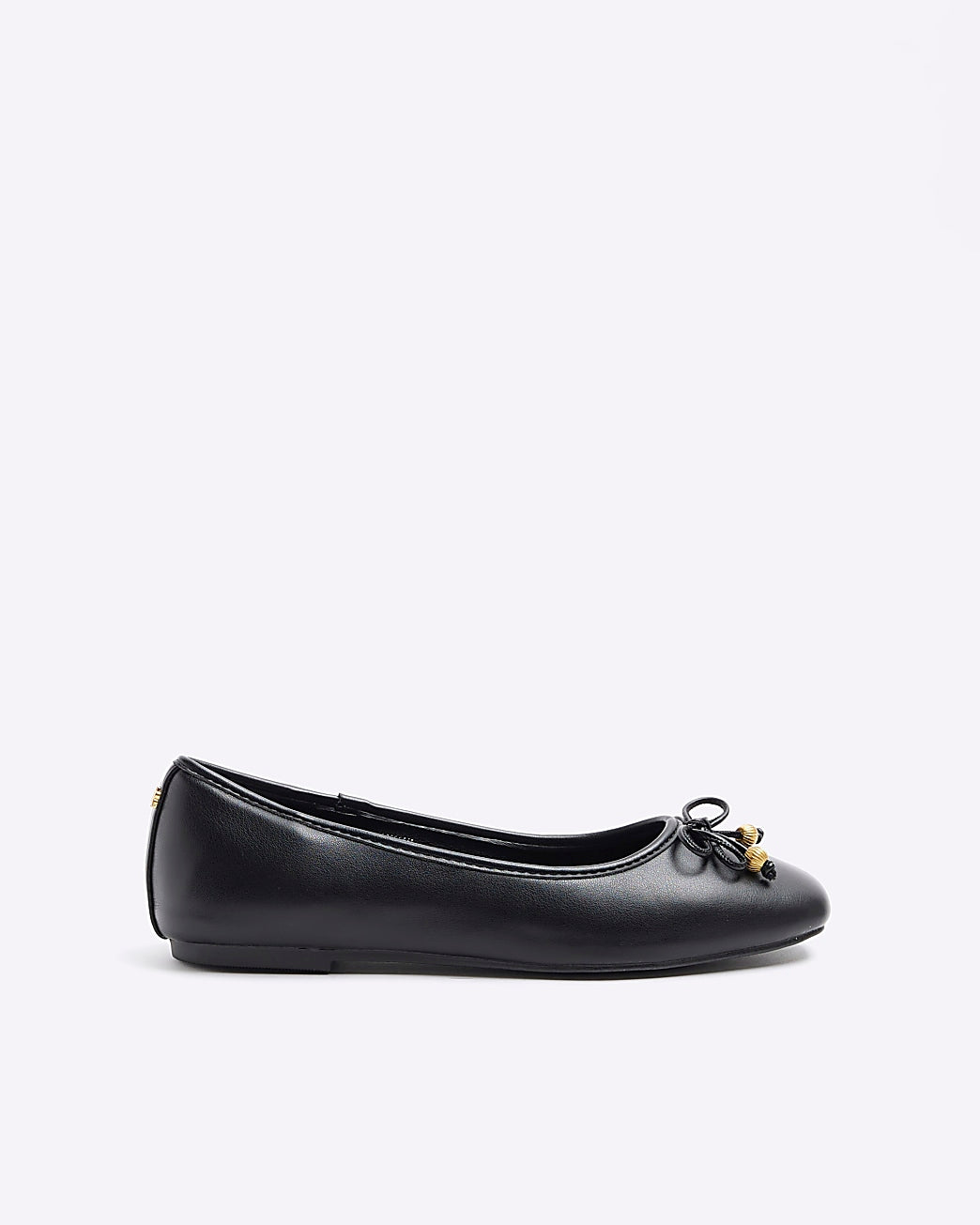 RIVER ISLAND BLACK BOW BALLET PUMPS