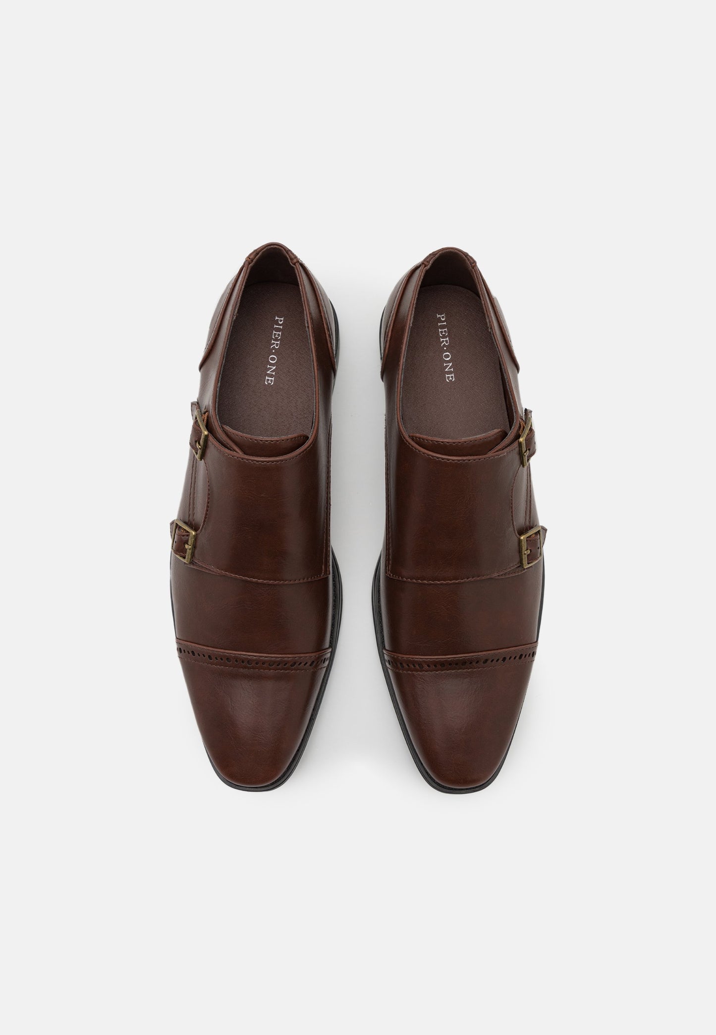 Pier One Smart Broguing slip-ons - brown