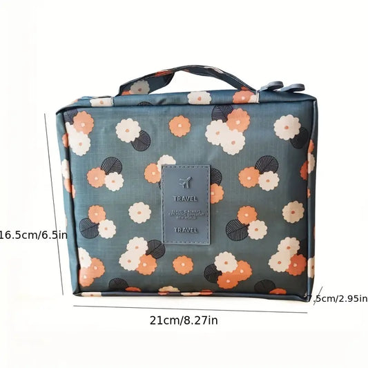 1pc Flower Print Travel Storage Bag: multi