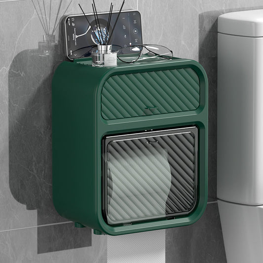 Ace Home Essentials Bathroom Tissue Box with Soap Locket Green