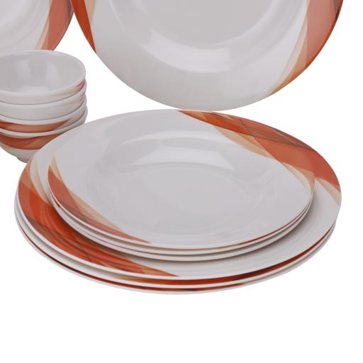 DELCASA 13-Piece Orange Ocean Melamine ware Dinner Set