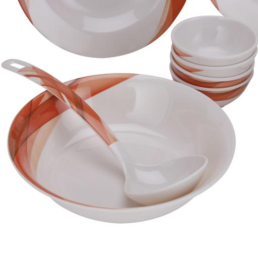 DELCASA 13-Piece Orange Ocean Melamine ware Dinner Set