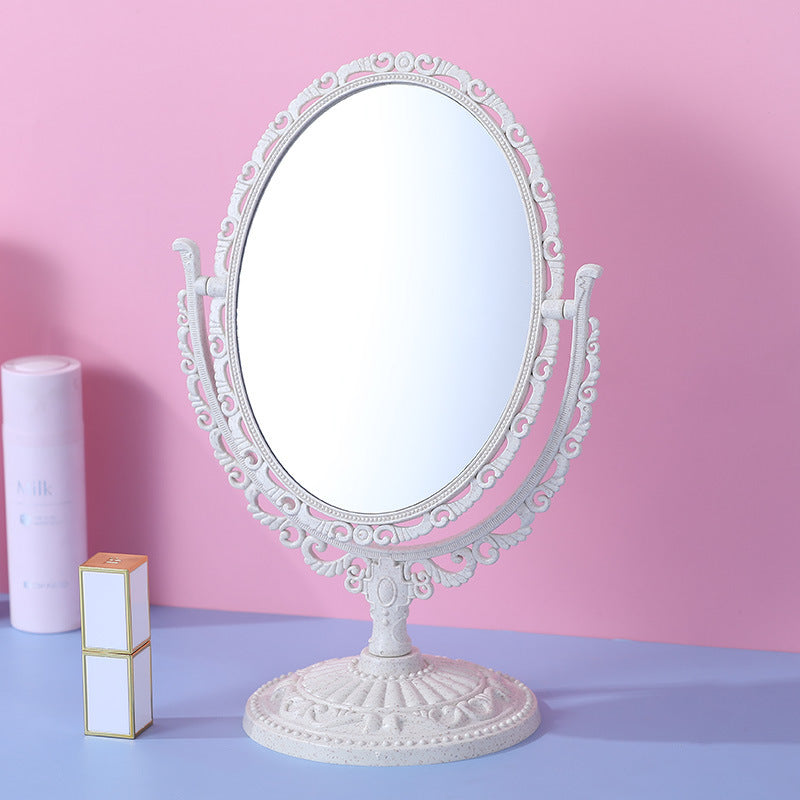 1pc European style double sided table mirror - Beige