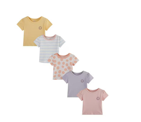 Hello World Baby Girl Pack Of 5 T-shirts