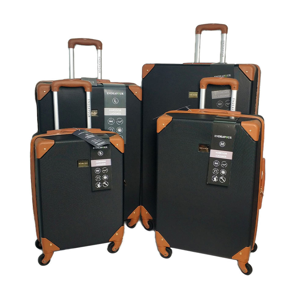ENDEAVOUR  Black & Tan Vintage Suitcases