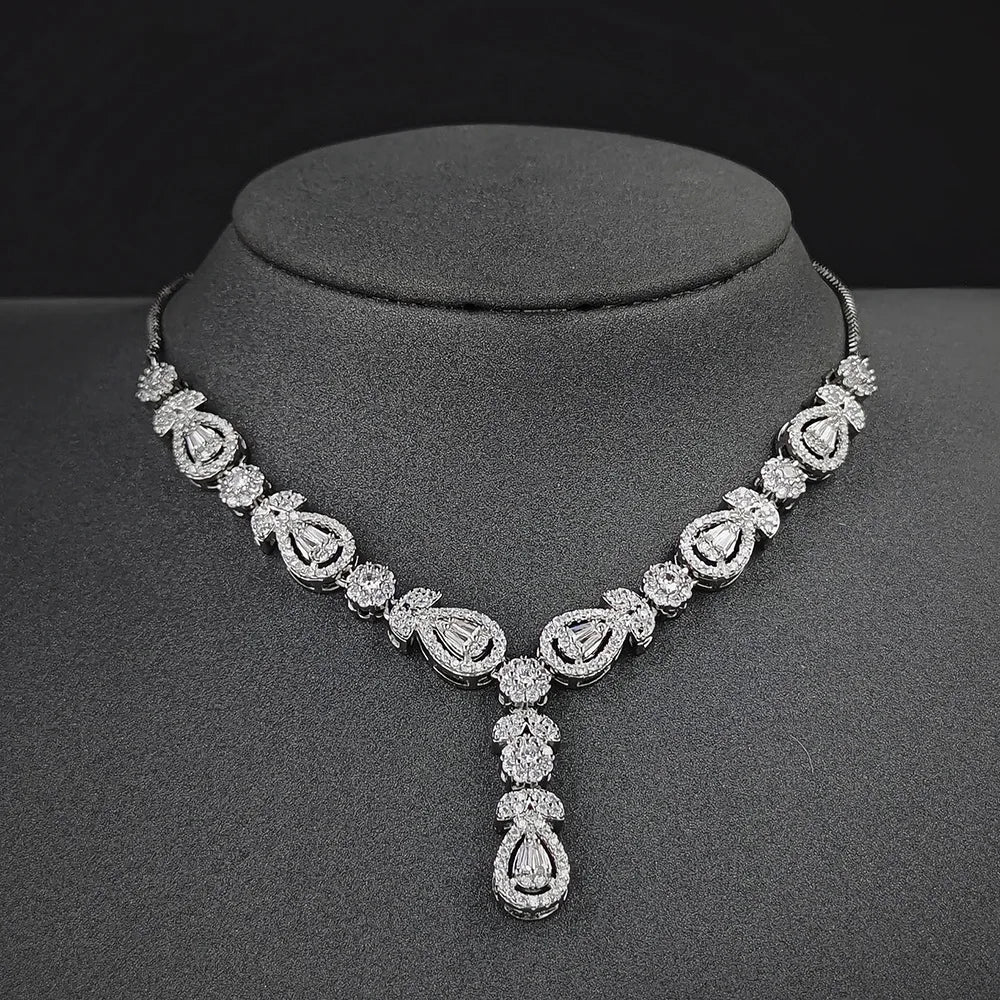 Luxury Stainless CZ Diamond Timeless Jewelry Set SJP