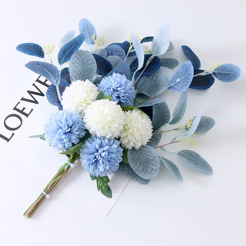 1pc Simulation eucalyptus leaf ball bouquet flower decor