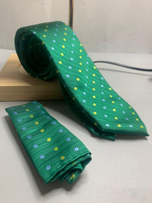 T&C skyzeal 1pc men green narrow neck tie for casual, wedding party