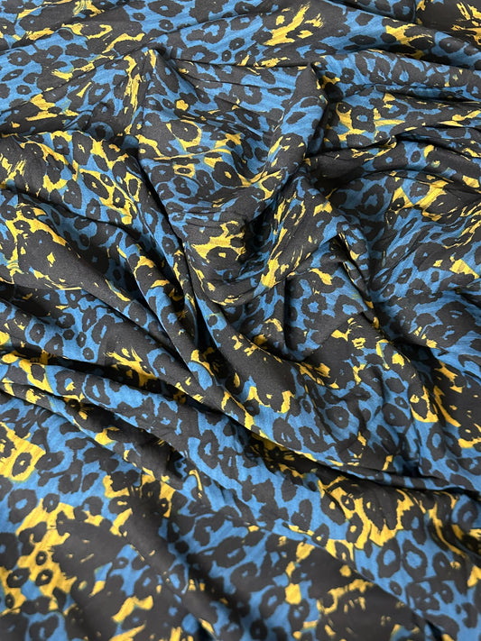 K&Y she’s unique blue  and  yellow vintage  fabric - 5yards