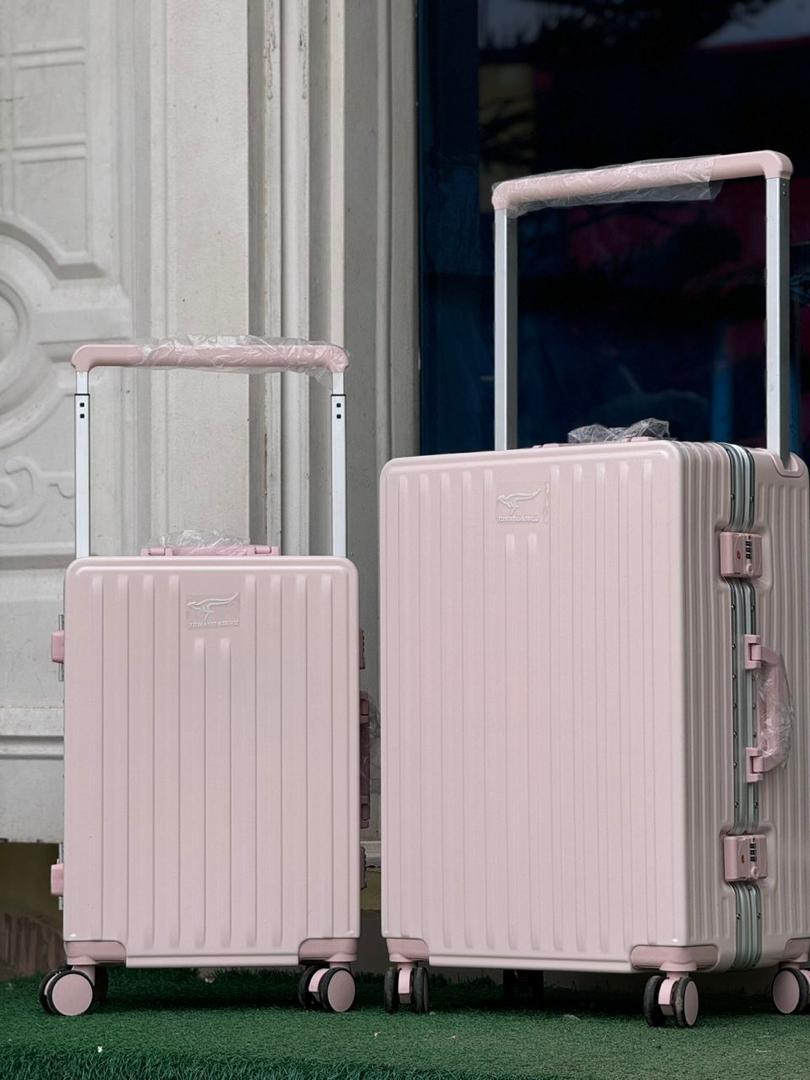 BoxVault 2-piece wide handle Luggage - Baby  Pink