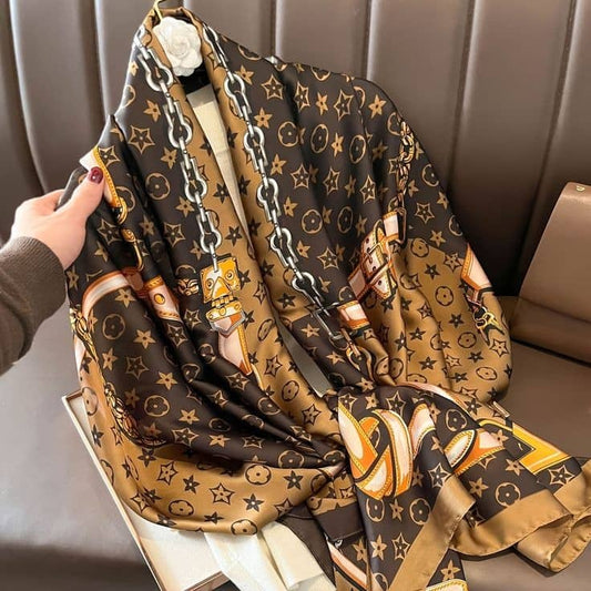 T&C luxury brand classic design silk scarf beach warp