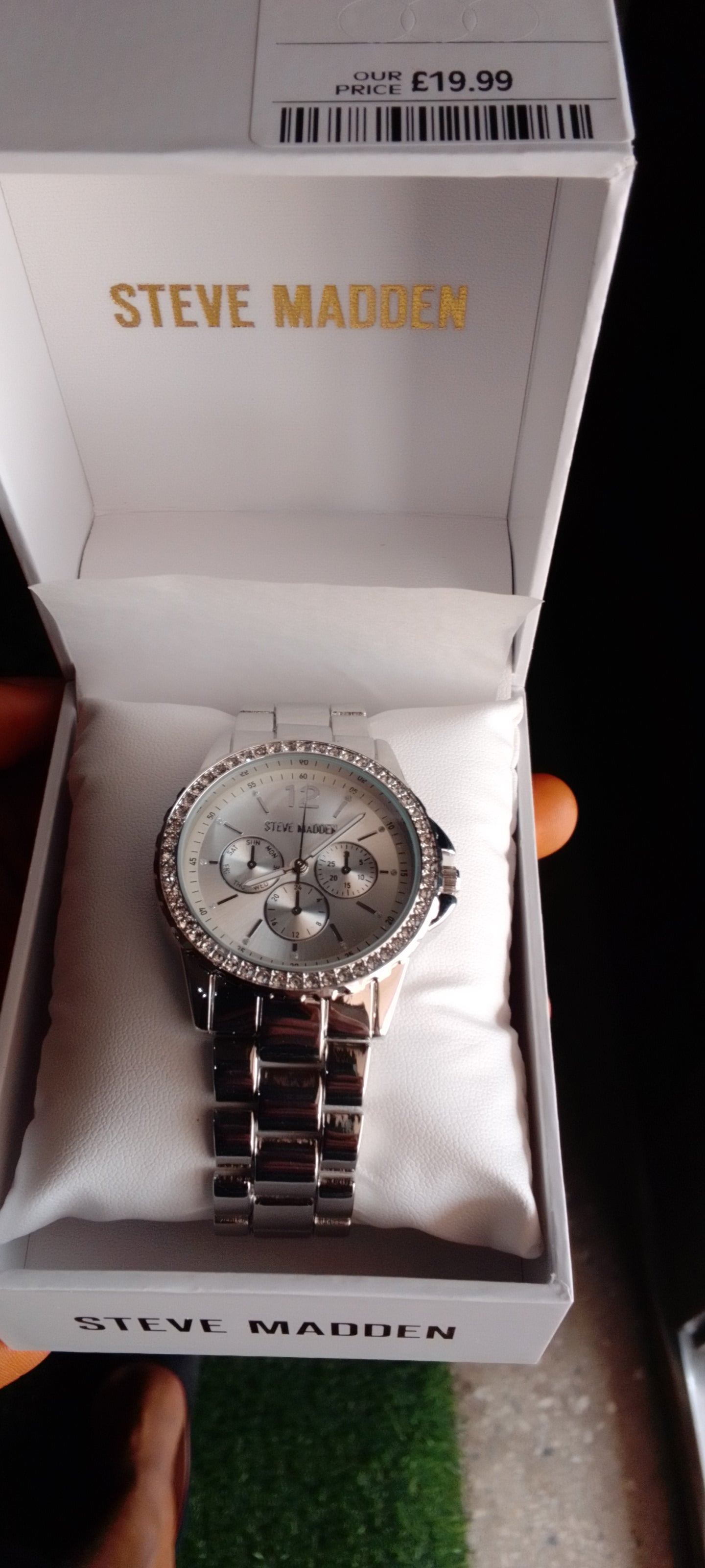 Steve Madden Silver Tone Chronograph Watch